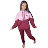 Damen zweisteuelhafte Hosen Frau Trackersanzuiten Set Top und Hosen Frauen Kleidung Casual 2pcs Outfit Sportanzug Jogging Anzüge Sweatsuits Jumpsuits