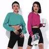 Active Shirts Autumn Women Round Neck Sports T-shirt Loose Long Sleeve Yoga Fitness Running Crop Tops High-quality Workout XS-XL