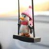 Decorations Swing Sled Pendant Gentleman Penguin Auto Rearview Mirror Decoration Car Interior Accessories Animal Doll Toys AA230407