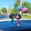 s Cute Interior toon Balloon Couple Action Figure Ornaments Auto Dashboard Decoration For Women Car Accessories AA230407