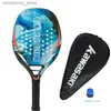 Tennis Rackets Kawasaki Beach Tennis Racket Carbon and Glass Fiber Soft Face Tennis Padd Racquet with Protective Bag Cover Q231109