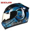 Hełmy motocyklowe Zeus Full Face Motorbike ECE DOT ABS Hełm przeciwglarze opóźnienie górne sprzęt ochronny