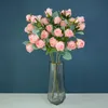 Nowe pomysły na produkty masowe 7 głów małe róże śniegu pojedyncza gałąź biała czerwona róża sztuczne jedwabne kwiaty na wesele domowe dekorację walentynki prezenty