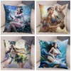 Travesseiro super sexy, lindas meninas, capa de decoração macia de pelúcia para sofá -sofá, travesseiro de mitologia europeia 45x45cm