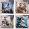 Kissen Super Sexy Schönes Mädchen Fall Weicher Plüsch Dekor Cartoon Bezug Für Sofa Auto Europäische Mythologie Kissenbezug 45x45cm