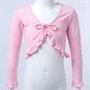 Mantel Niedliche Lange Ärmel Blumenmädchen Lässige Rüschen Spitze Umhänge Cape Kinder Bolero Jacke Für Hochzeit Prinzessin Outwear Schal Strickjacke Mantel 231108