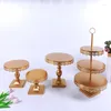 Bakvormen Gereedschap 6 STKS Bruidstaart Stand Set Gouden Spiegel Metalen Cupcake Mooie Dienblad Dessert Display Decoratie