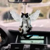 Decoraties 2d Cute Cat Puppy Hanging Cament Kitten Hondensimulatiemodel Creatieve auto Interieur Decor Animal Acryl Hanger Kind speelgoedcadeau AA230407