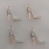 Charms 10 stycken Emalj High Heels Charm Make Women's Shoes Pendant Halsband Keychain Diy Jewelry Wholesale 20x15mm