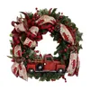 Dekorativa blommor kransar röd lastbil julkrans fönster ytterdörr dekoration vägg hängande för rekvisita fest hemrum