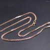 Kedjor Real 18K Rose Gold Chain för kvinnor 1,7 mm vete länkhalsband 45 cm/17.7 tum stämpel AU750