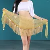 Scen Wear Sequins Belly Dance Hip Belt Women Tassel Coin Scarves for Performance