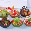 Decorative Flowers 1PC Artificial Waffle Bowl Cookies Fake Food Decoration Pography Pro Simulation Cake Model Tea Table FCYY-075