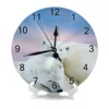 Wall Clocks Bear Animal Round Wall-Clock Decorative Numeral Digital Dial Mute Silent Non-Ticking Battery Operated Home Kitchen