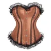 Débardeurs pour femmes Sapubonva Blanc Corset Bustier Top avec garniture à lacets Satin Overbust Plus Taille Costumes Dames Shaper Victorien Bleu Jaune Rouge