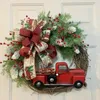 Decorative Flowers Cottage Wreaths For Christmas Aesthetical Creative Front Door Garland With Large Bow Home Decor Products Courtyard