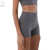 Kvinnors shorts yushuhua mjuk hög midja yoga casual sport tight elastic snabb torkande gym träning tre poäng byxor 230408