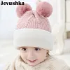Hotsell Berretti Cappelli Cappelli invernali per bambini Cappelli lavorati a maglia per neonate e ragazzi con fodera in caldo pile Cappelli con orecchie di gatto carine per bambini HT073 230111