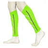 Chaussettes de sport à Compression en cuir de veau, soutien du mollet, aide à la course de nuit, Leggings en Nylon Fluorescent, manches de basket-ball