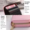 Kartenhalter weiblich/männlich Business-Halter-Etui Schwarz/Kaffee/Rosa/Rot 11/20 Bits PU-Leder-Geldbörse Damen/Herren