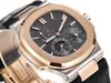 Nowa luksusowa męska zegarek Nautilus 5712 Faza księżyca praca Dwucie Automatyczna 316 Średnica stali ze stali nierdzewnej 40 mm skórzany pasek