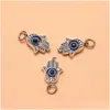 Charmes 100 pièces turc Hamsa main bleu mauvais œil pendentif à breloques pour la fabrication de bijoux résultats bricolage livraison directe bijoux bijoux Dhgarden Dhjz0