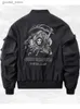 Jaquetas masculinas God of Death Bomber Jaqueta Peito Bolso Techwear Homens Punk Hip Hop Tactical Streetwear Preto Varsity Jaquetas Oversized MA1 Casacos Q231109