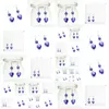 Dangle Lustre En Gros Mauvais Yeux Dangle Boucles D'oreilles En Forme De Coeur Murano Verre Bleu Boucle D'oreille Pour Les Femmes Parti Birt Dhgarden Dhwko