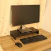 Freeshipping Black Wooden Monitor Stand LED LCD Computer Monitor Riser Desktop Organizer Display Shelf Dqlil