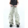 Pantalon pour hommes Kpop Beige Cargo Hommes Harajuku Y2K Vintage Streetwear Oversize Large Jambe Parachute Pantalon Mâle Mode Coréenne