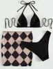 Costumi da bagno da donna Set da 3 pezzi da donna Completi estivi Top e mini gonna in rete Bikini Sexy Party Club per le donne Costume da spiaggia per le vacanze Nuoto