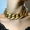 Kettingen voelen gewoon Fashion Gold Color Link -ketting ketting Hip Hop Jewelry Vrouwen Punk Statement Dikke choker overdreven dame -accessoires