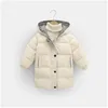 Casaco Moda Inverno Crianças Casacos Crianças Meninos Jaquetas Grosso Longo Meninas Com Capuz Outerwear Snowsuit 2-8Y Roupas Drop Delivery Baby Mate Otnvd