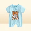 Nyfödda babykläder unisex kortärmad bomull liten tryck bearnew född baby pojke tjej romper jumpsuit8855692