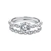 Cluster Rings Classic Moissanite Ring Lace Four-Claw Female 925 Sterling Silver Light Luxury Simple Set Diamond