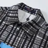 #1Designer Mens Dress Shirt Casual Slim Silk T-shirt Långärmad avslappnad affärskläder Plaid Men Asian Szie 060