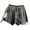 Shorts femininos kpop cantores coreanos verão dança sexy longo strass brilhante mulheres nightclub elástica borla preto cintura alta magro