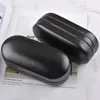 Sunglasses Cases High Quality Multi-function Double Interlayer Metal Eyewear Case for Kit Holder Box Dual Purpose Leather Reading Glasses Case 230408