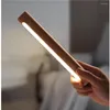 Tafellampen LED Oplaadbare bureaulamp USD Multi -doeleinden opladen Wood 360 graden rotatie Touch Switch Stepless Dimming