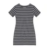 Women's Sleepwear Night Shirts Womens Nightgowns Cute Stripes Print Round Neck Short Sleeve Sleep Soft