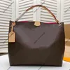 3A Top Qualité Sac Designer Femmes Sac à main SM43704 Hobo Grande capacité Soft 5 Couleurs Cuir Grands Sacs Graceful Sac à main One Épaule Totes GRACEFUL MM Brown Flower