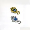 Charmes 100 pièces turc Hamsa main bleu mauvais œil pendentif à breloques pour la fabrication de bijoux résultats bricolage livraison directe bijoux bijoux Dhgarden Dhjz0