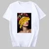 Kvinnors T-skjortor Kvinnor T-shirt Summer Kort ärm Bomull Plus Size S-3XL Shirt Art Girl Print Funny Casual O Neck Female Tshirt Tees Tops