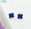 Fashion Vintage 4/four Leaf Clover Desinger Earrings Sier Gold Plated for Women Titanium Stainless Steel Wedding Jewelry Gift