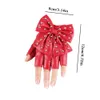 Fingerless Gloves Punk Fashion Women Leather Gloves For Motorcyclist Fingerless Mittens Dance Car Driving Wrist Gloves Thin Motorcycle AccessoriesL231017