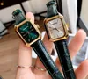 Top Model Popular Square Watches Japan Quartz Movement Women Armband Waterproof äkta läderband Business Leisure Girl Mors Lady Wristwatch Day Gifts