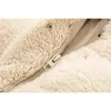 Trench-Coats Fleep Veste en toison Femme Fashion Lady Long Manches BEIGE FAUX FUR HALL STREE