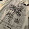Womens TShirt style d'été américain hommes et femmes lettre de mode rétro imprimé T-shirt Hong Kong lâche design couple étudiant top 230408