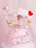 Party Supplies Cake Decoration Happy Birthday Toppers Baby Shower Baking Pink Castle Princess Theme Skirt Bow Girl Ornaments