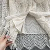 Women's Blouses 2023 Women Bow Tie Collar Lace Blouse Shirt Long Sleeve Transparent Loose Sexy Cardigan Spring Beige Tops